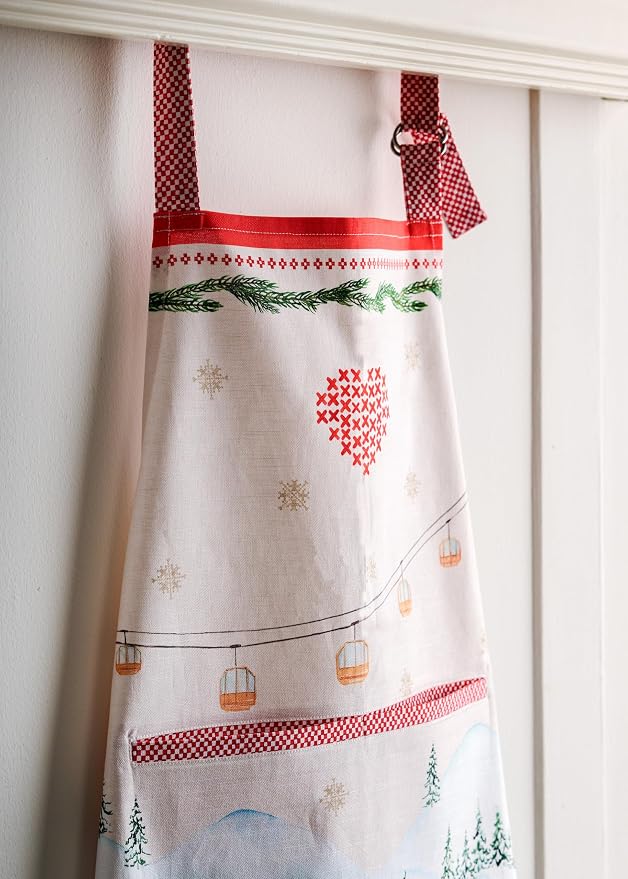 Maison d' Hermine Aprons for women with Pocket 100% Cotton (27.50"x31.50") | Adjustable Neck Strap & long ties Apron Men Chef Wedding Cooking Gardening Server Maid
