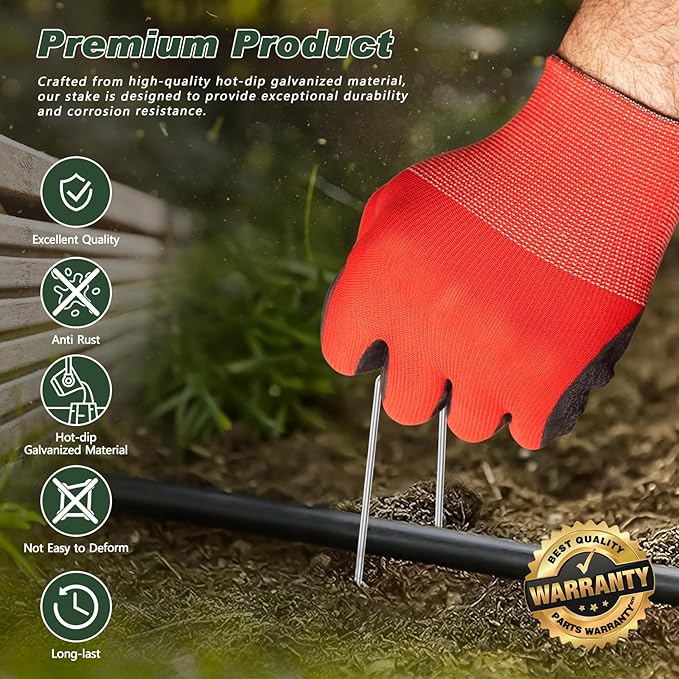 FEED GARDEN Landscape Staples 6 Inch 1000 Pack, Heavy Duty 11 Gauge Hot-Dip Galvanized Garden Stakes for Weed Barrier, Landscape Fabric, Sod, Turf, Irrigation & Contractor Landscaping