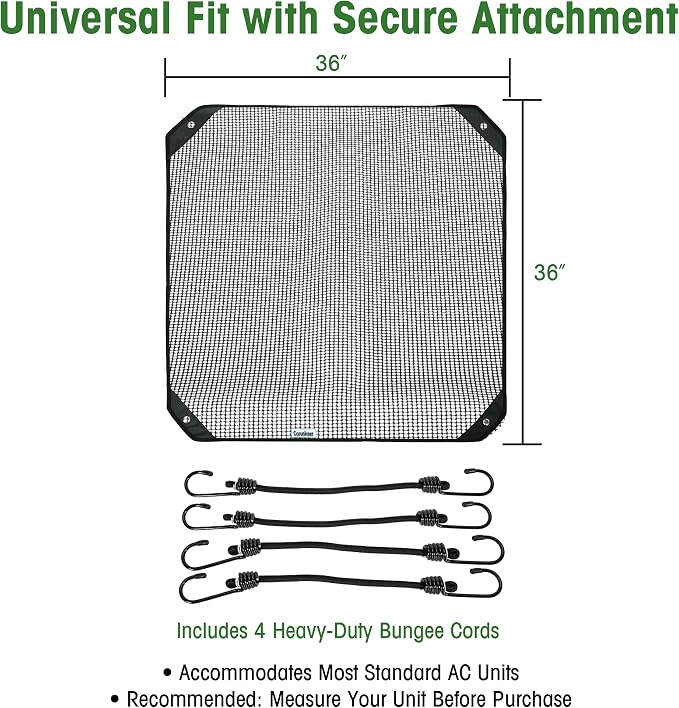 Air Conditioner Covers for Outside units, 36 x 36 Central Air conditioner Covers for Outside, Fits Most Central AC Units, Top Protection Defender Design（Mesh，36 x 36）