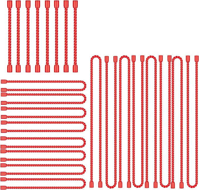 24PCS 4-Inch, 12-Inch, 18-Inch Silicone Cable Ties, Bendable Rubber Twist Ties, Reusable Twist Ties for Cords, gear ties for Organizing, Bundling (Red)