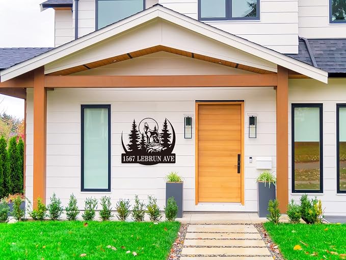Personalized Address Sign, Personalized House Numbers, Custom Metal House Sign, Metal Address Sign, Custom House Number Sign, Address Plaques for House Numbers, House Number Plaque(C)