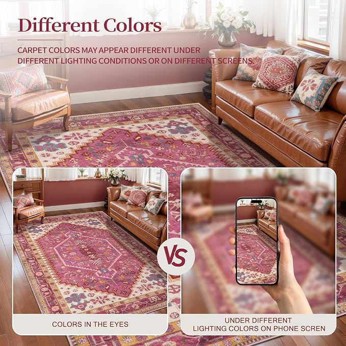 Ciicool Long Washable Runners Area Rug for Hallways,Ultra Soft 2x8ft Carpet | Oriental Non-Slip Thin Indoor Mat Vintage Entry Rugs for Kitchen Entryway Bedroom Bedside Living Room Laundry Bathroom Decor
