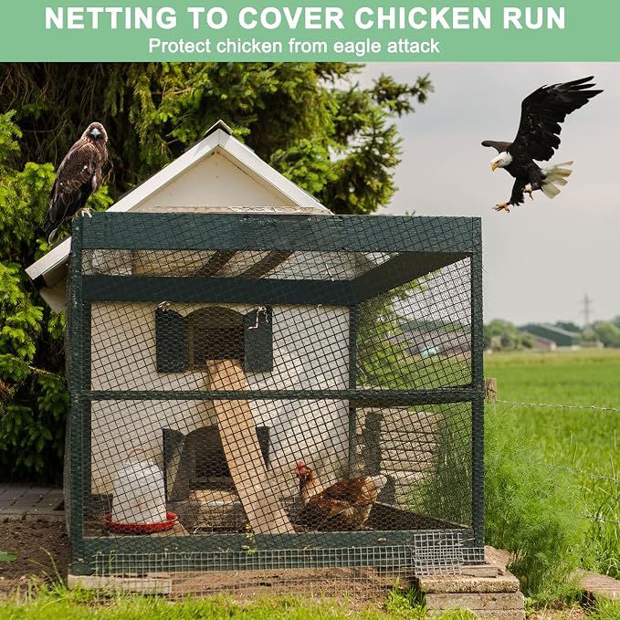 BSTPCOO 25'x25' Bird Netting for Chicken Coop, Nylon 3/4" Mesh Poultry Netting Chicken Net Roof Hawk, Aviary Net Deer Fence Pests Trellis Garden Nettings for Fruits Trees Plant