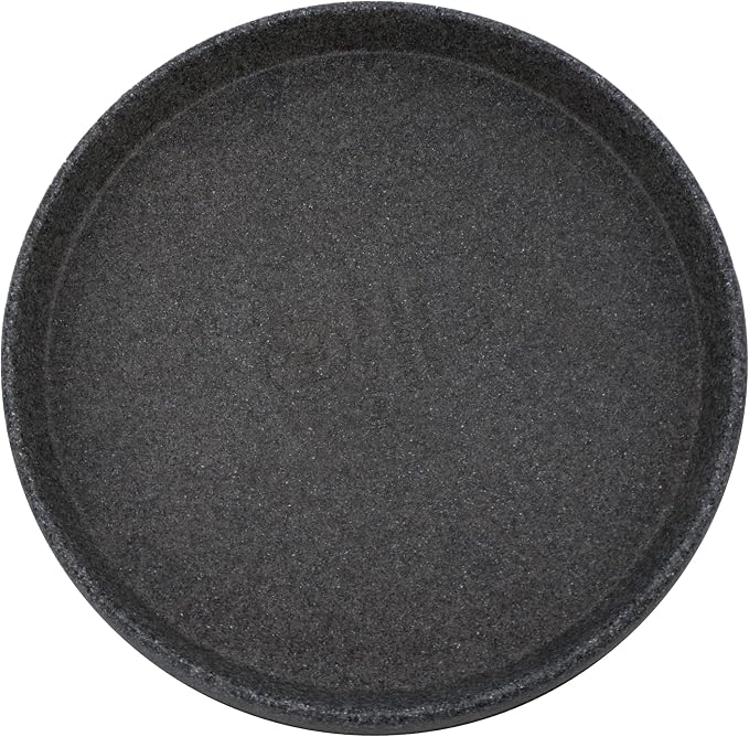 The HC Companies 13 Inch Terrazzo Round Plant Saucer, Lightweight UV-Resistant Plastic Outdoor & Indoor Flower Pot Tray, 1-Pack Plant Pot Trays for Garden & Home Decor, Black Granite