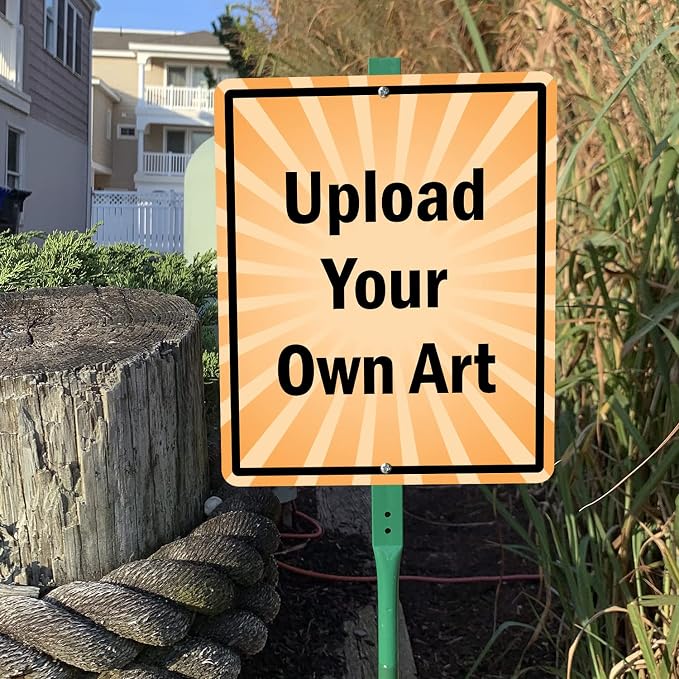 SmartSign 12" x 10" Fully Custom Yard Sign with 3 ft Stake Upload Your Art, Personalized Reflective Metal Lawn Sign Post for Outdoor, Driveway, 40 mil Laminated Aluminum, Set of 1