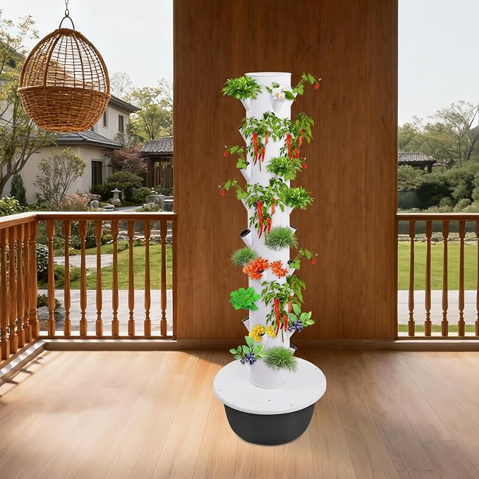 36 Pods Hydroponics Growing System kit, 9-Layer Vertical Hydroponic Tower with Pump & Timer Indoor Gardening System for Vegetables Fruits Herb