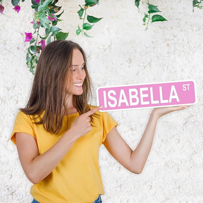 Personalized Street Sign & Road Sign for Kids. Custom Street Sign 12x3 in metal, with Your Own Custom Text, Size & Color. Ideal for Kids Room, Mancave Decor for Dad or mom outdoor garden