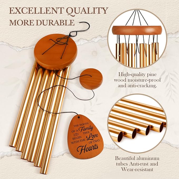 Leebbsin 60th Wedding Anniversary Wind Chime, Happy 60th Anniversary Romantic Gifts for Couple, Parents, Wife, Husband, Friends, Diamond Wedding Anniversary's Keepsake Gifts Ideas