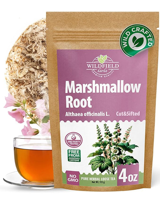 4 oz. Dried Marshmallow Root Tea Marshmallow Root Herb Herbal Tea (Althaea Officinalis) - 113g Herb Raíz De Malvavisco