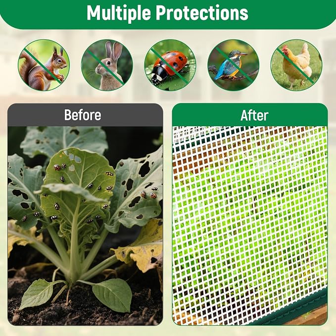 2PACK Raised Garden Bed Covers - 45"x22"x16", Garden Row Plants Cover Accelerator Protects Plants Against Pests & Animals, Outdoor Plant Protector for for Seedlings Vegetable Fruit Herbs