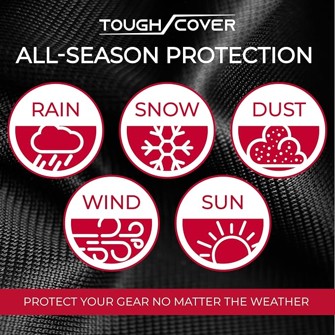 Tough Cover Riding Lawn Mower Cover - 90x56x59 in Black - Waterproof Protection for Zero Turn Mowers - UV & Snowproof Shield for Outdoor Storage - Drawstring Strap & Dust Guard for Tractor Accessories