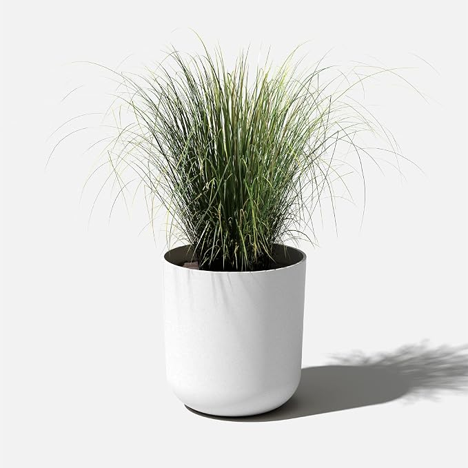 Veradek Mason Series Lima Planter - Round Planter for Indoor or Outdoor Porch/Garden | Made from Plastic-Stone Composite with Drainage Holes | Modern Décor for Succulents, Flowers, Small Plants