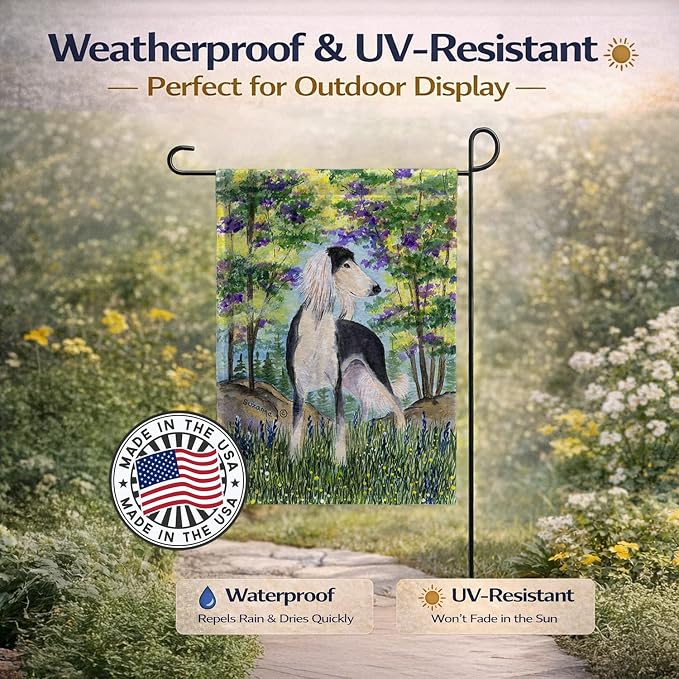 Caroline's Treasures SS8200GF Saluki Garden Flag Mailbox Flag Decorative Yard Flag Banner Outside Patio Artwork Yard Flower Beds, Garden Size, Multicolor