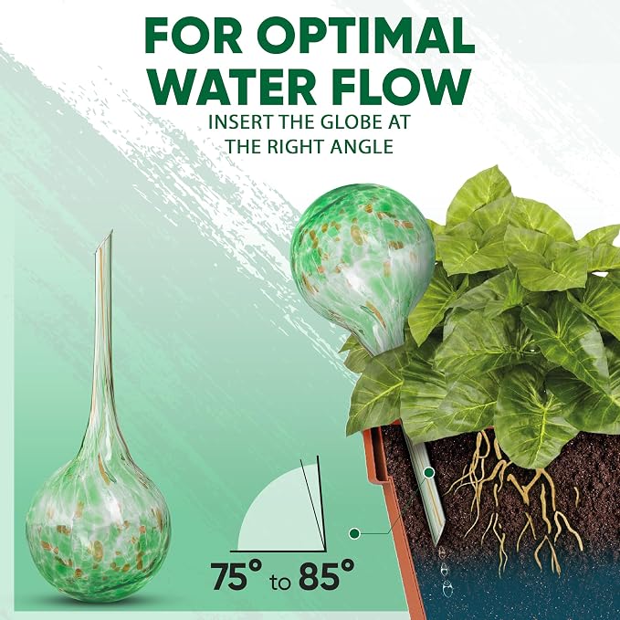Plant Watering Globes Set of 8 - Small Self Watering Globes for Indoor & Outdoor Plants - Multicolored, Automatic, Glass Watering Bulbs for Daily Use, Plant Watering Devices