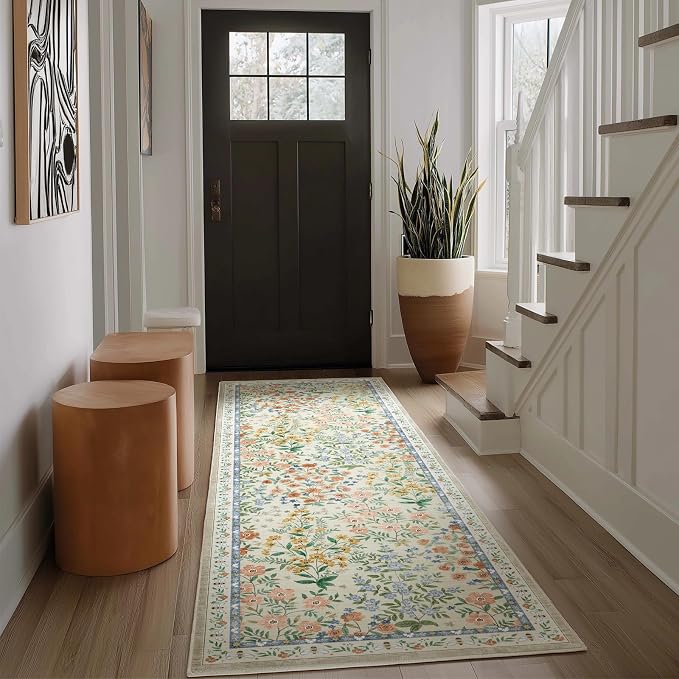 Washable Kitchen Rug Runners for Hallways: 2'x6' Entryway Rug with Non Slip Backing Low Pile Soft Indoor Floor Carpet Runner for Hallways Kitchen Laundry Room Bedroom