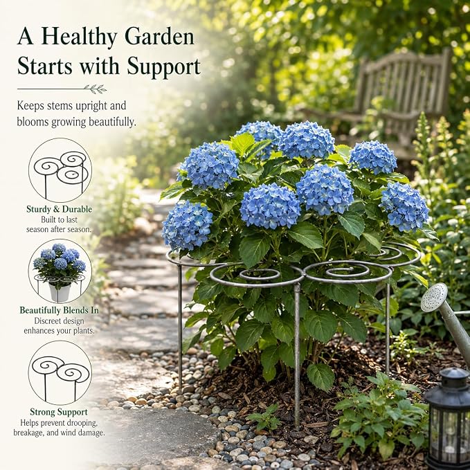 2026 Metal Plant Support Ring,Extra Large Peony Supports for Outdoor Plants,Perfect for Peonies Cages,Hydrangea Support Flower Cages,Grow-Through Plant Supports,A Garden Must-Have (2pcs*Large)