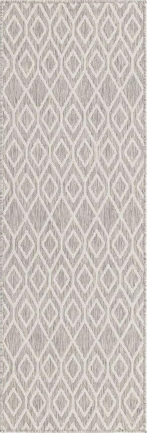 Jill Zarin Outdoor Collection Area Rug - Turks and Caicos (2' x 6' Runner Gray Cream/Cream)
