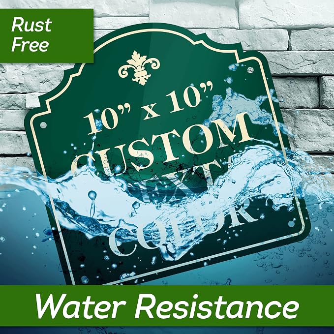 Custom Sign, Customized for Outdoor/Indoor Use, Personalized Designer Style Sign, 10x10 Inch, 24 Colors, Rust-Free Thick AlumaBond - Made by: My Sign Center, USA (Florolex I - Contour)
