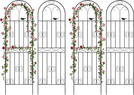 Amoskey Durable Garden Trellis for Climbing Plants - Outdoor Trellis Supports for Lush Greenery - Ideal for Vines, Flowers, and Vegetables, Easy Installation & Space-Saving Design (71"H*20"W -4 pack)