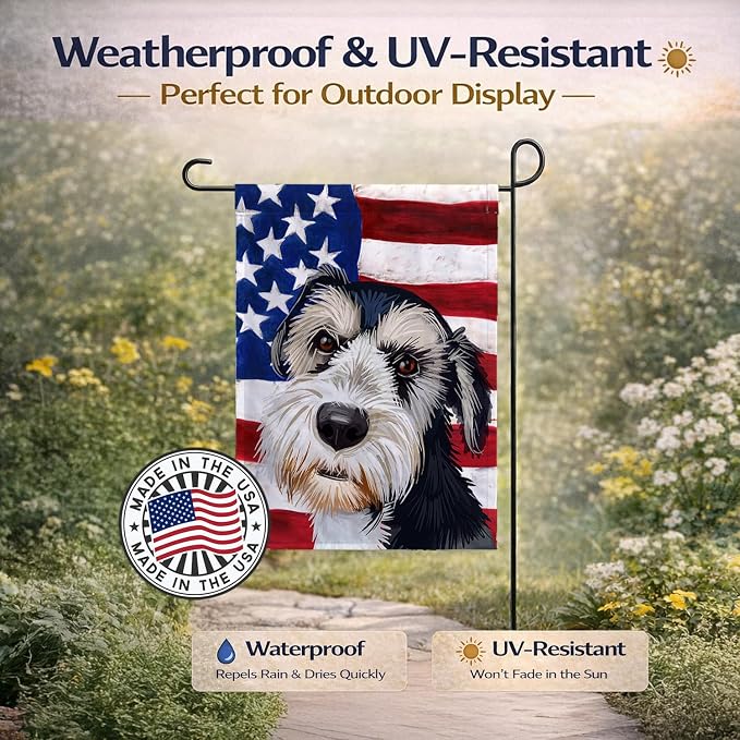 Caroline's Treasures CK6554GF Griffon Nivernais Dog American Flag Garden Flag Mailbox Flag Decorative Yard Flag Banner Outside Patio Artwork Yard Flower Beds, Garden Size, Multicolor
