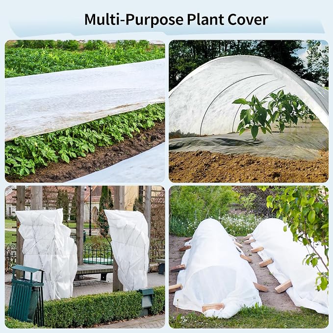 Insoma 1.1oz/yd Plant Covers Freeze Protection,8 * 24ft Floating Row Cover for Garden, Frost Plant Blanket for Winter Frost/Sun Pest Protection