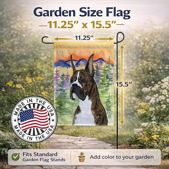 Caroline's Treasures SS8199GF Boxer Garden Flag Mailbox Flag Decorative Yard Flag Banner Outside Patio Artwork Yard Flower Beds, Garden Size, Multicolor