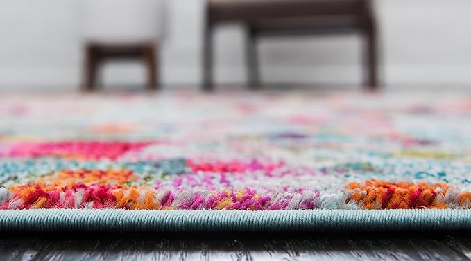 Unique Loom Chromatic Collection Area Rug - Champagne (9' x 12' Rectangle, Multi/ Blue)