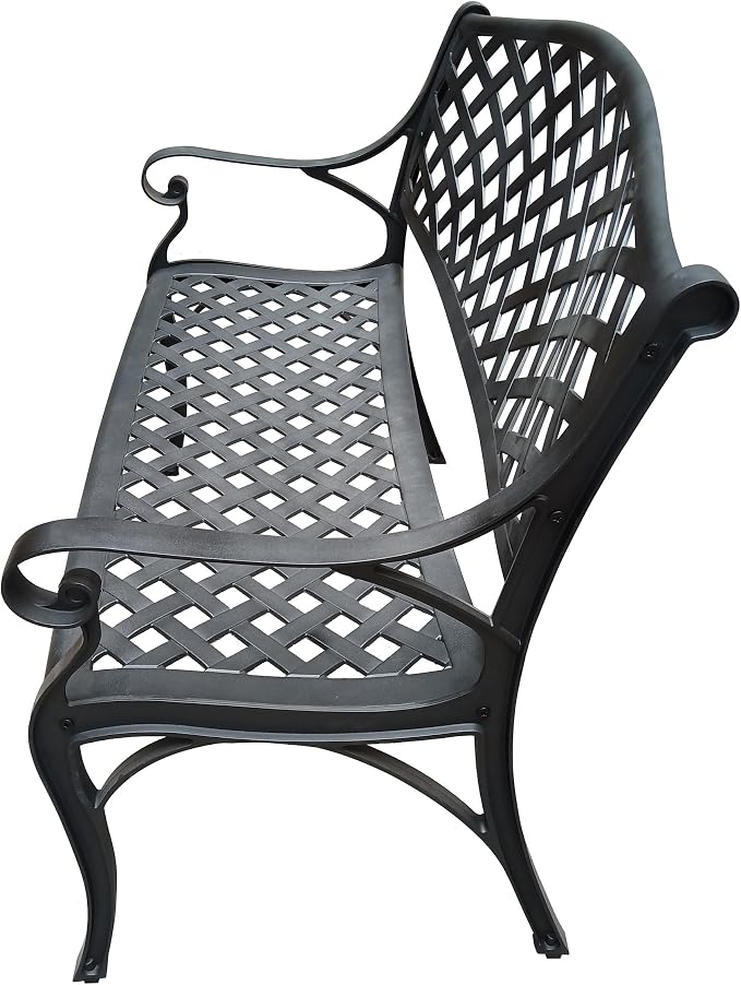 Outdoor Aluminum Modern Patio Bench Loveseat