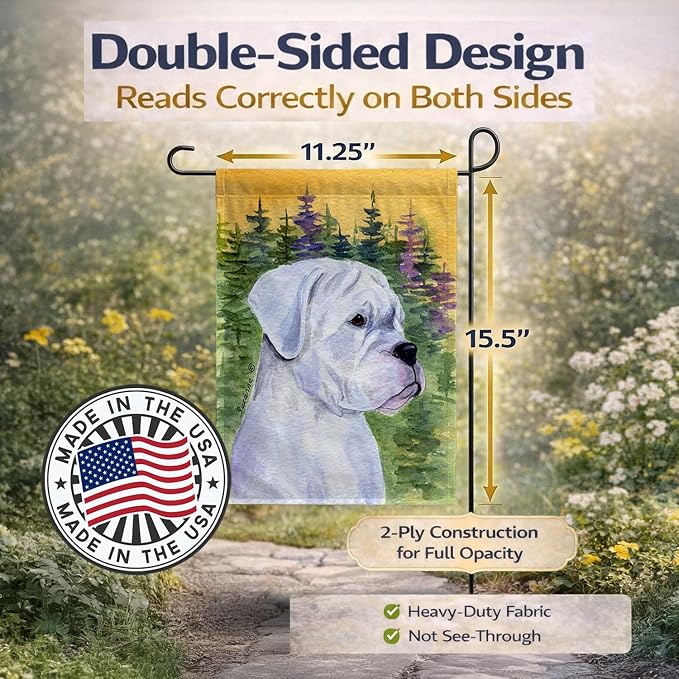 Caroline's Treasures SS8198GF Boxer Garden Flag Mailbox Flag Decorative Yard Flag Banner Outside Patio Artwork Yard Flower Beds, Garden Size, Multicolor