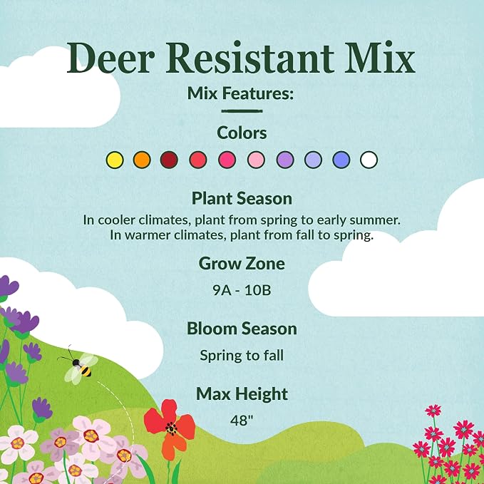 Ferry-Morse Wildflower Seeds Mix - Deer Resistant, Non-GMO, Outdoor, Wild Flowers - 1 lb