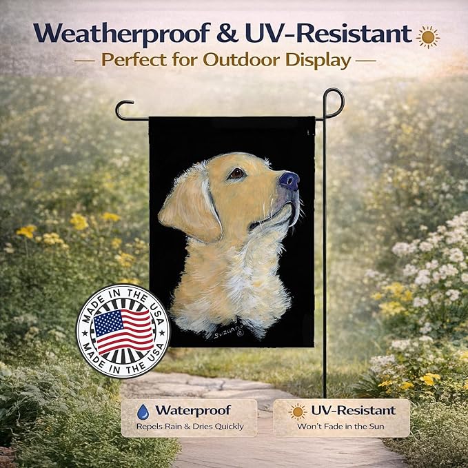 Caroline's Treasures SS8960GF Golden Retriever Garden Flag Mailbox Flag Decorative Yard Flag Banner Outside Patio Artwork Yard Flower Beds, Garden Size, Multicolor