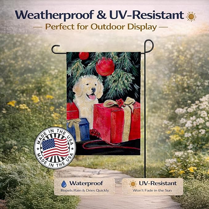 Caroline's Treasures SS8578GF Golden Retriever Garden Flag Mailbox Flag Decorative Yard Flag Banner Outside Patio Artwork Yard Flower Beds, Garden Size, Multicolor