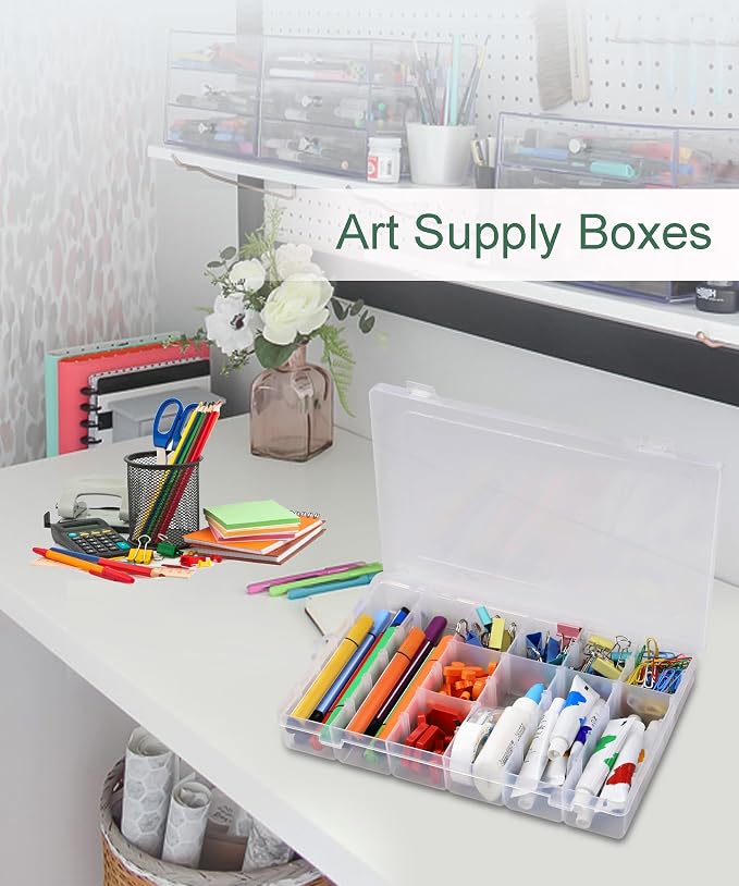 12 Pack 36 Grids Bead Organizers Plastic Organizer Box with Dividers 3600 Tackle Boxes Organizer Clear Box Organizers Compartment Storage Container