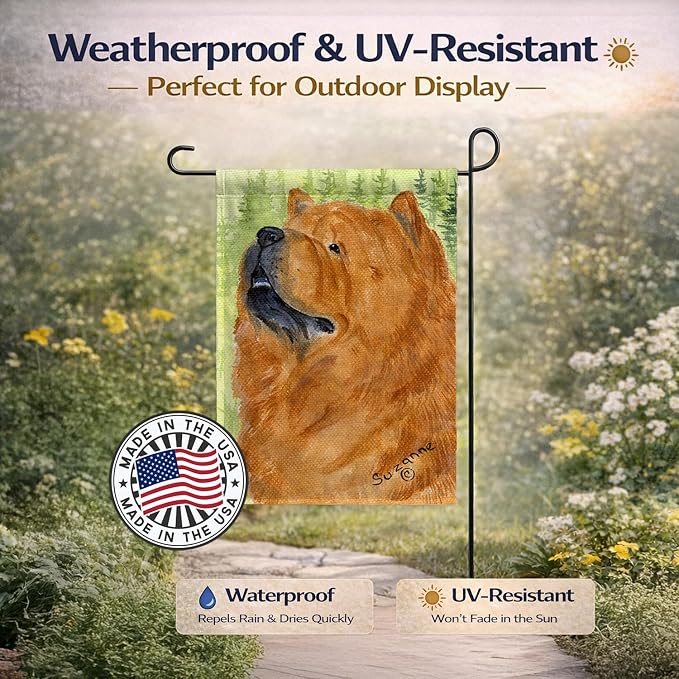 Caroline's Treasures SS7007GF Chow Chow Garden Flag Mailbox Flag Decorative Yard Flag Banner Outside Patio Artwork Yard Flower Beds, Garden Size, Multicolor