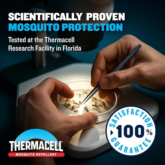 Thermacell Fuel-ZoneGuard Base Fuel Powered Mosquito Repeller; 15-Foot Zone of Scientifically Proven Outdoor Protection; Patio Shield; 12-Hr Refill; DEET-Free; Bug Spray Alternative; Royal Blue
