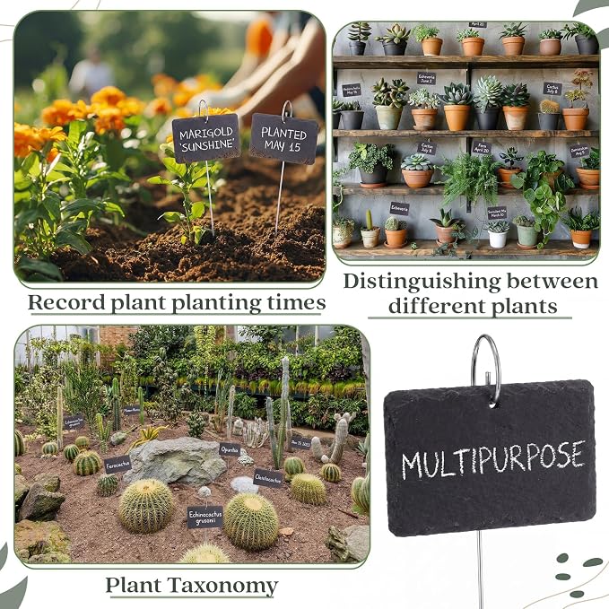 Hotop 30 Pcs Silver Plant Label Hooks, 20cm Garden Label Markers Hanger Rustproof Deformed Plant Sign Stake Metal Garden Sign Hanging Rods for Flower Planter Container Accessories