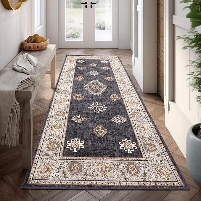 ILANGO Hallway Runner Rugs Non Slip 2'5"x6' Vintage Entryway Rugs Indoor Runner Washable 6 Feet Boho Carpet for Bedroom