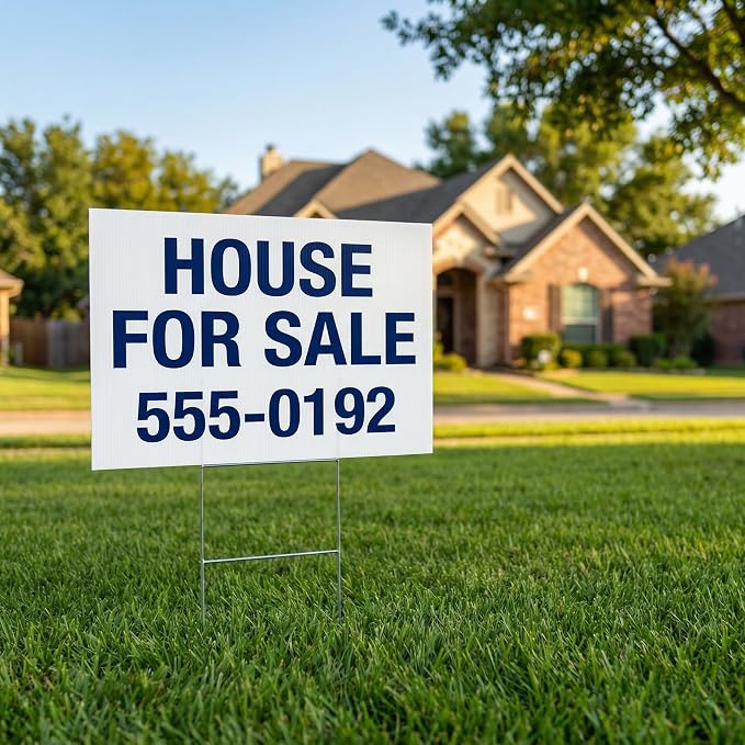 10 Large Blank Yard Signs with Stakes 18 x 24",Corrugated Plastic Lawn Sign kit for Estate Garage Sale,Party,Birthday,Wedding,Campaign,Parking,Make your own Outdoor Sign