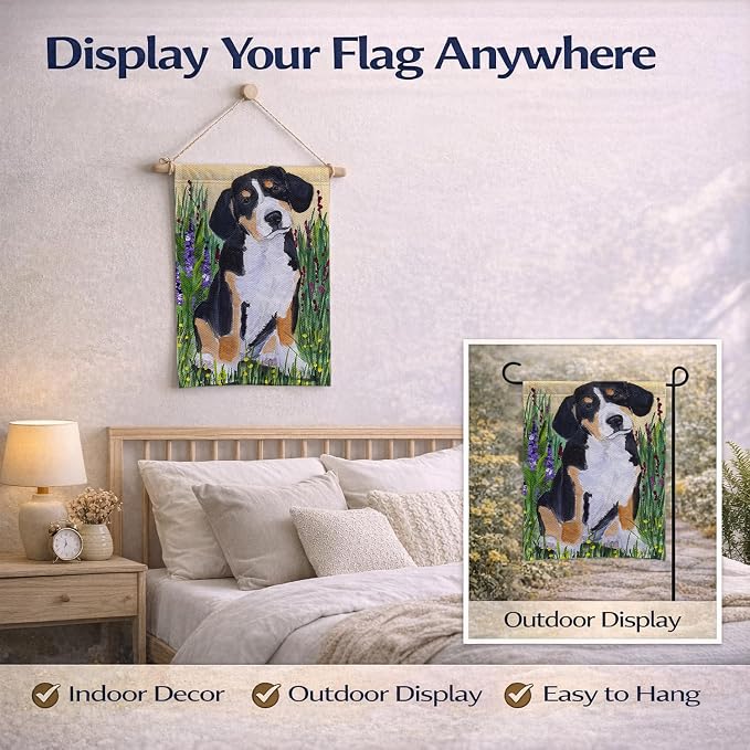 Caroline's Treasures SS8216GF Entlebucher Mountain Dog Garden Flag Mailbox Flag Decorative Yard Flag Banner Outside Patio Artwork Yard Flower Beds, Garden Size, Multicolor