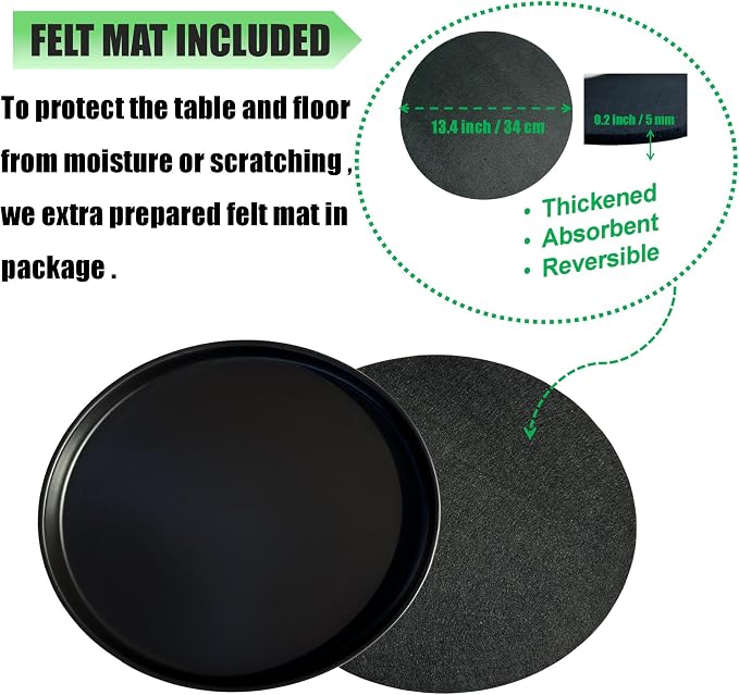 Yukfona Ceramic Plant Saucer Tray 2 Pcs 12 Inch Black, 12.5" OD x11.9 ID x1.6 Deep| Fits Flower pots Bottom≤ 11.9", Heavy Duty Glazed Round Planter Drip with Catch Basin for Indoor Outdoor Plants