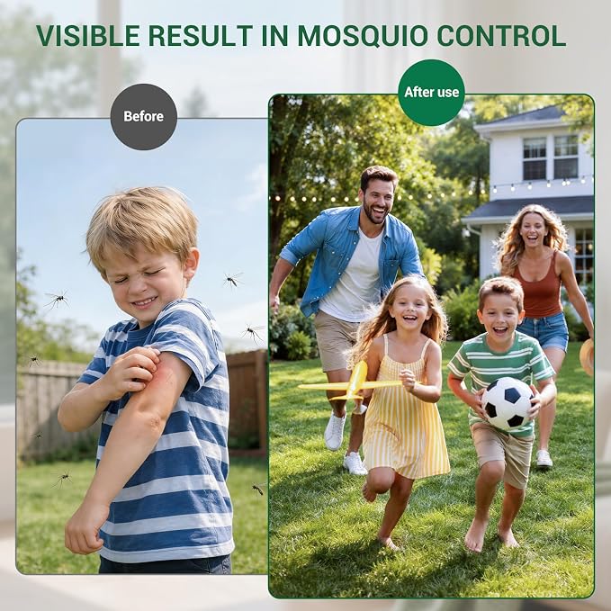 Mosquito Repellent Balls, Outdoor & Indoor Natural Mosquito Repellent for Patio, Yard, Camping, 12 Pack Peppermint Oil & Citronella Oil Mosquito Deterrent, Safe for Kids & Pets