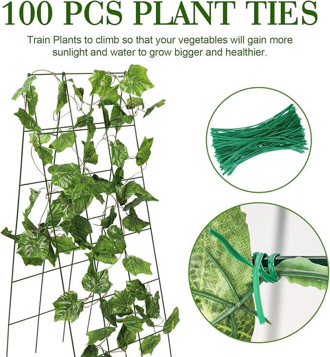 48" Hx 18" L Cucumber Trellis for Garden A Frame Plant Support for Raised Bed, Outdoor Indoor Plant Garden Trellis for Climbing Plants (2 Packs)