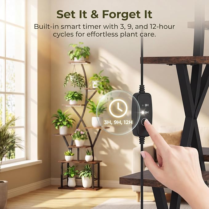 Plant Stand Indoor with Grow Lights 2 Pack Corner Plant Stands 8 Tiered 64" Tall Plant Shelf for Indoor Growing Multiple Metal Flower Holder Home Decor Plant Rack for Living Room Patio Balcony