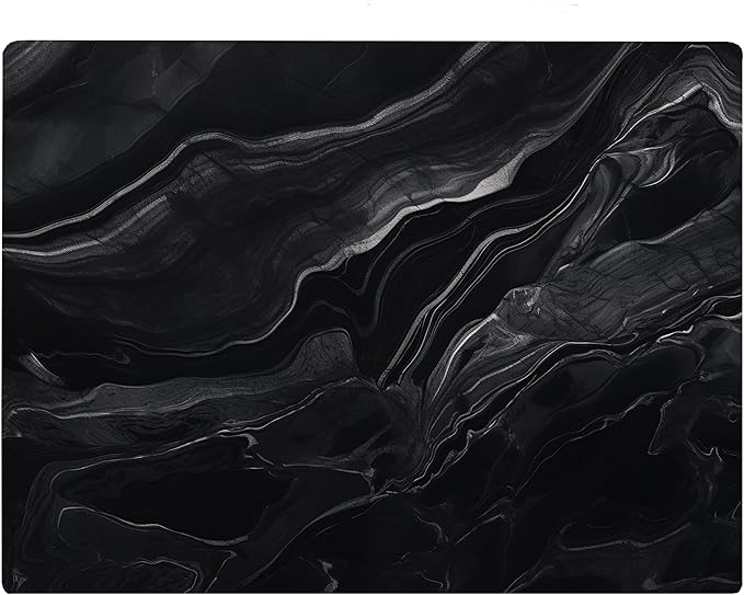 Black Marble Kitchen Glass Cutting Board Ocean Decorative Gift Marbled Granite Stone Rock Gift For Her Mom Wife (Black Marble)