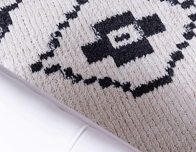 Unique Loom Morocco Collection Tribal, Southwestern, Bohemian Area Rug (2' 2 x 3' 0 Rectangular, Ivory/Black)