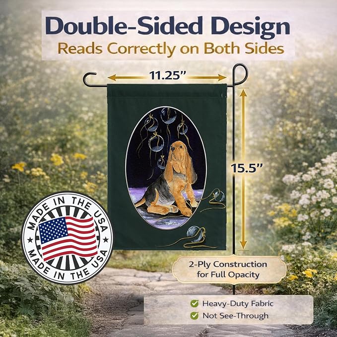 Caroline's Treasures SS8071GF Bloodhound Garden Flag Mailbox Flag Decorative Yard Flag Banner Outside Patio Artwork Yard Flower Beds, Garden Size, Multicolor