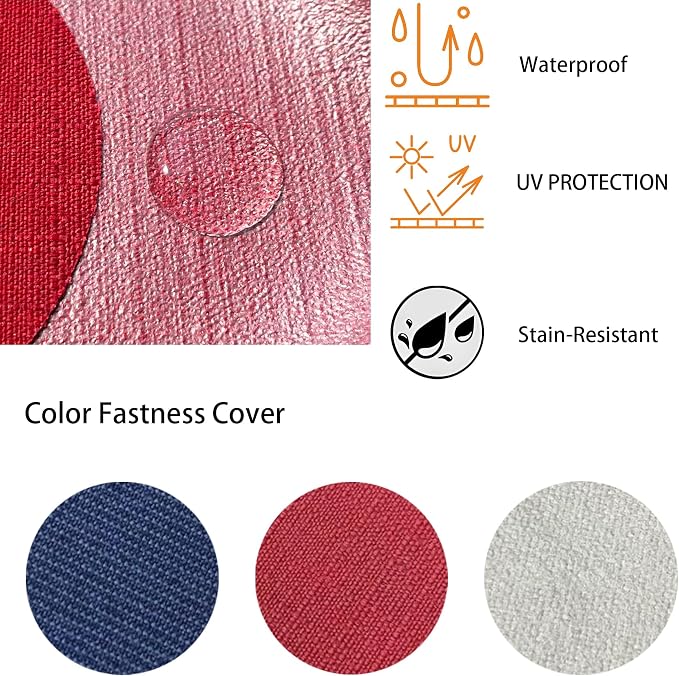 19"x19" Outdoor Universal Cushion Set of 1, Patio Cushions with Handles & Ties, Water-Proof Stain-Resistant UV Resistant Weather Resistant High Resilience Foam with YKK Zippers,Chili