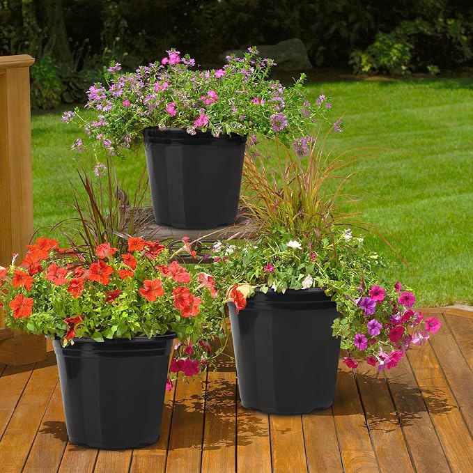 1 Gallon Pots for Plants, 7 Inch Nursery Pots with Drainage Holes, 1 Gallon Plastic Plant Pots for Cuttings, Seeding, Succulents, Transplanting