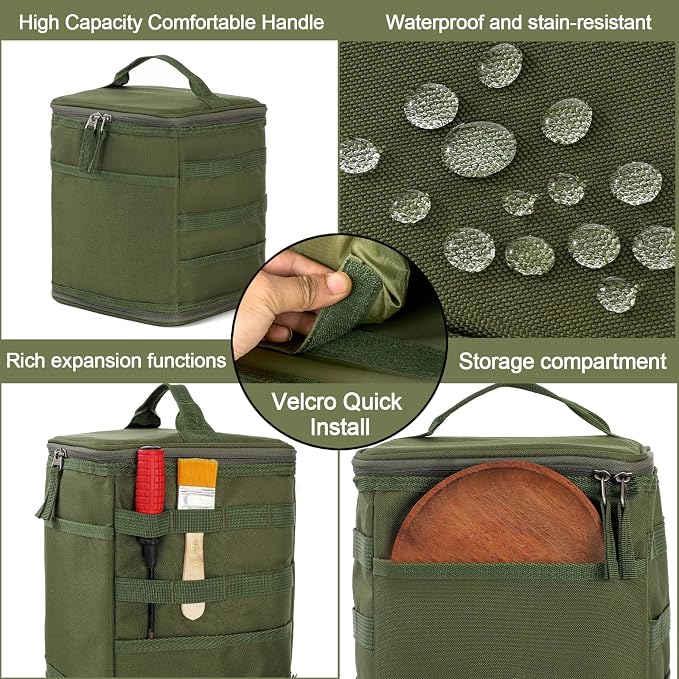 11L Camping Storage Bag, Tactical Camping Storage Bag | 600D is durable, waterproof, Suitable for camping, traveling, picnicking