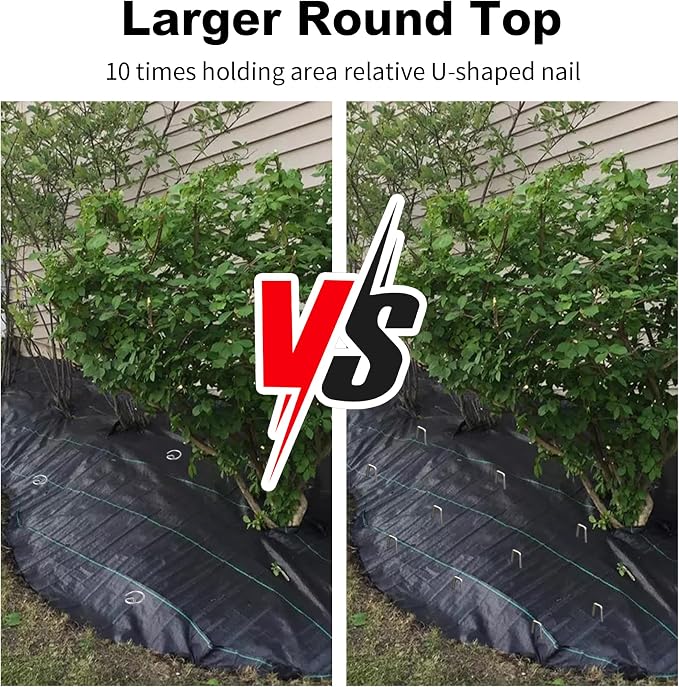 100 Pack Landscape Staples 8 Gauge 6 Inch Galvanized Garden Stakes SOD Pins Yard Lawn Spikes for Plant Cover, Tent, Weed Barrier Fabric, Turf, Inflatable and Outdoor Decorationlandscape Fabric Stakes